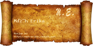Méh Erika névjegykártya